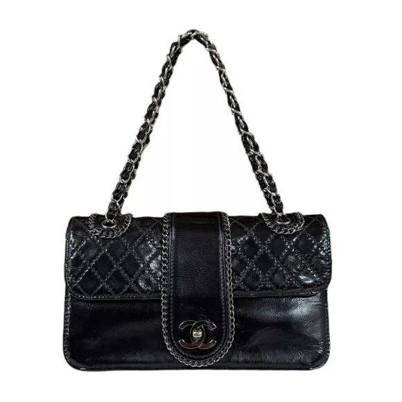 CHANEL Shoulder Bag Patent leather WChain Luxury u - Picture 1 of 10